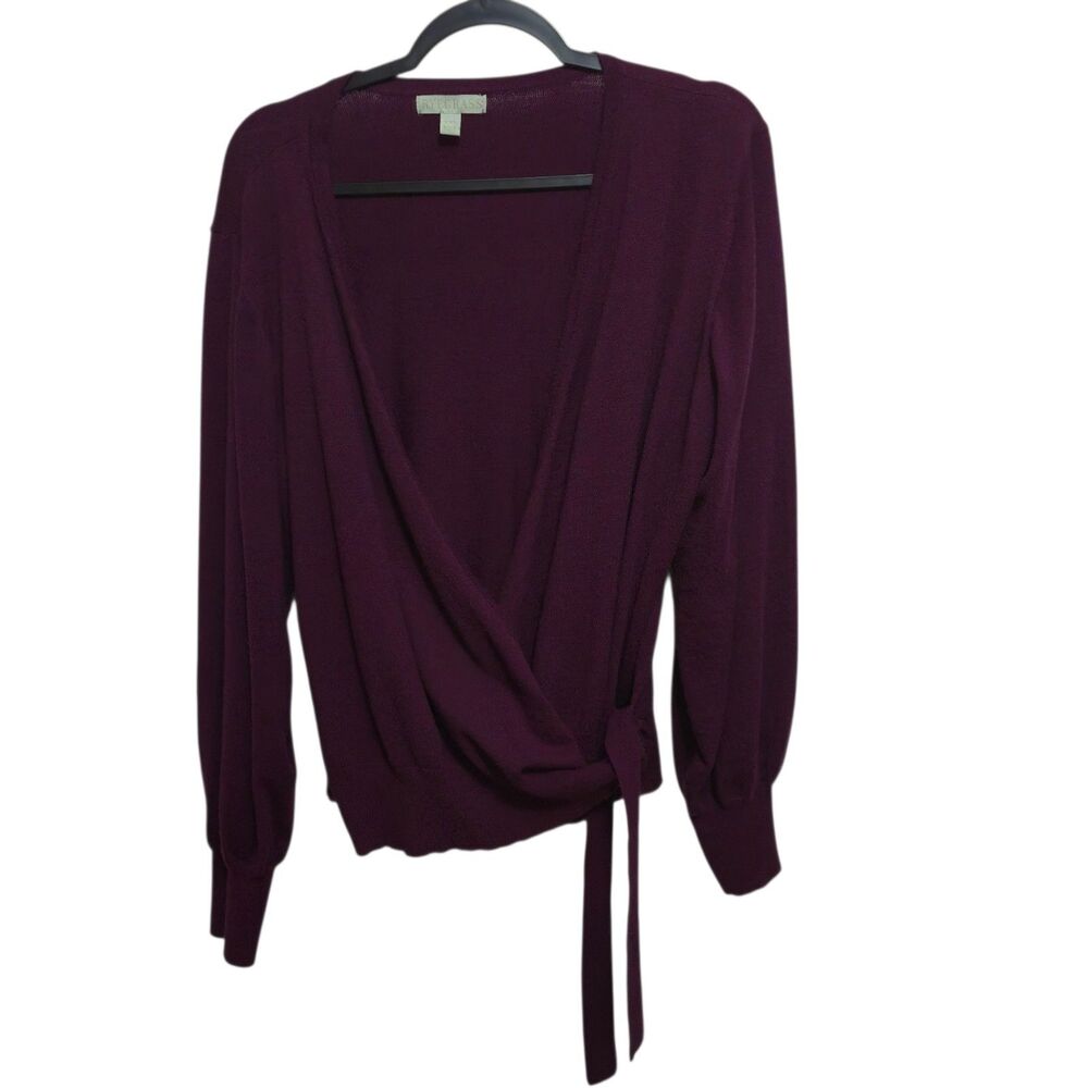 RyeGrass Cardigan Womens Size XXL Purple Wrap Style With Tie Soft Cozy NWOT
